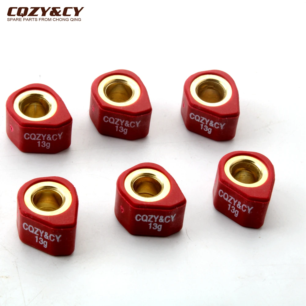 6PC Racing Roller Set Weight 18x14mm 9g 13g For Malaguti Ciak Master Eu3 125 150 200 Scooter Engine