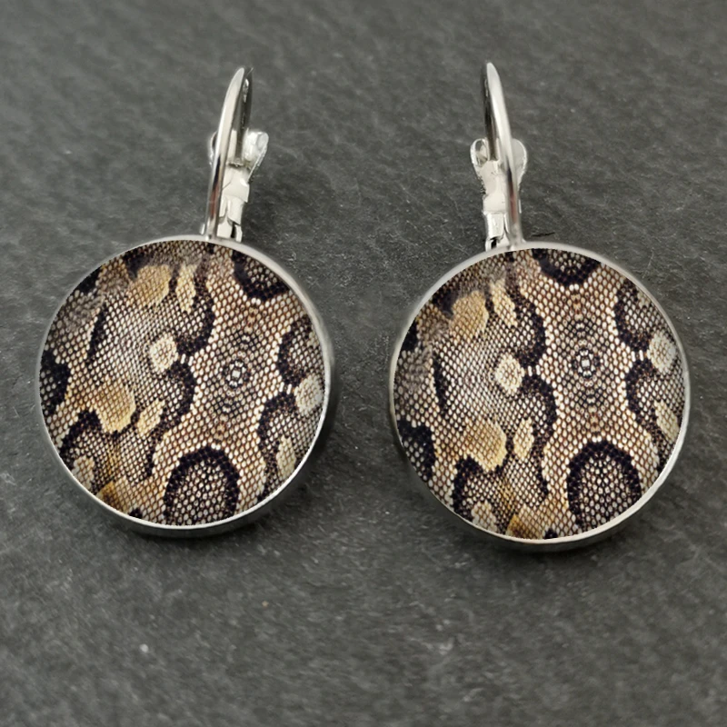 Vintage leopard print glass dome decoration earrings handmade leopard print jewelry ladies earrings girls holiday gifts