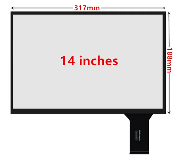 14 inch 317mm*188mm Industry Capacitive Touch Digitizer Touch Screen Panel Glass USB Driver Board