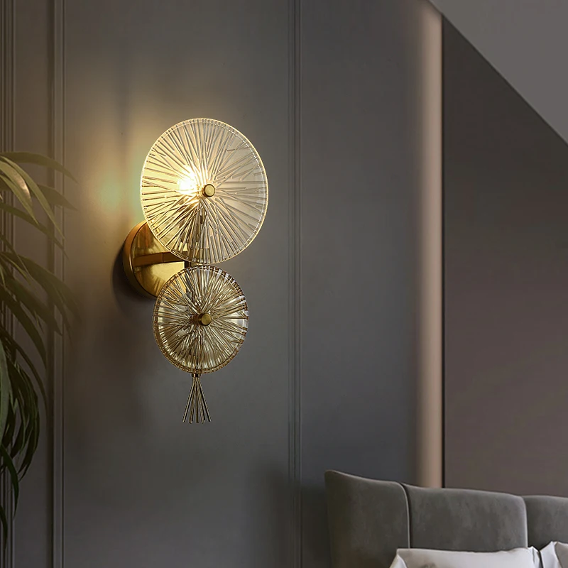 FKL Modern Golden Simple Wall Lamp Living room Background Wall Corridor Aisle Sofa Bedroom Bedside Decorative Wall Lamp