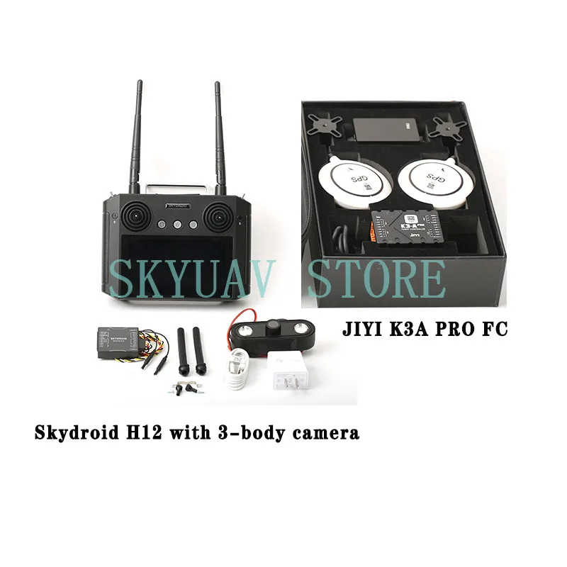 JIYI K++/ K3A Pro Flight Control Skydroid H12 Remote Control with Three-body Camera for Agricultural Drone