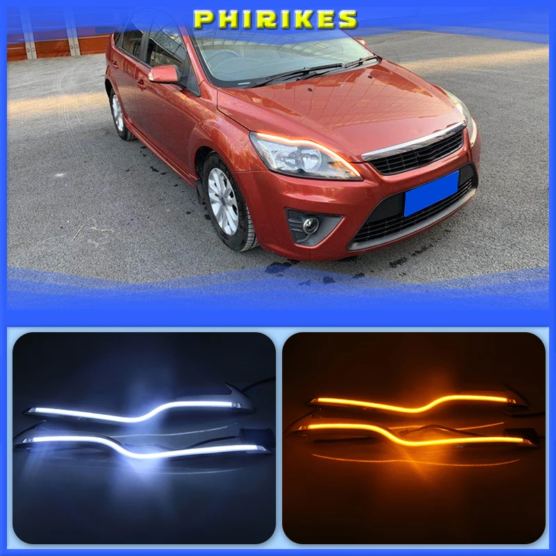 

2Pcs/set Waterproof LED Daytime Running Light DRL For Ford Focus Sedan 2009-2011 Fog Lamp Modify Fog Head white Lamp