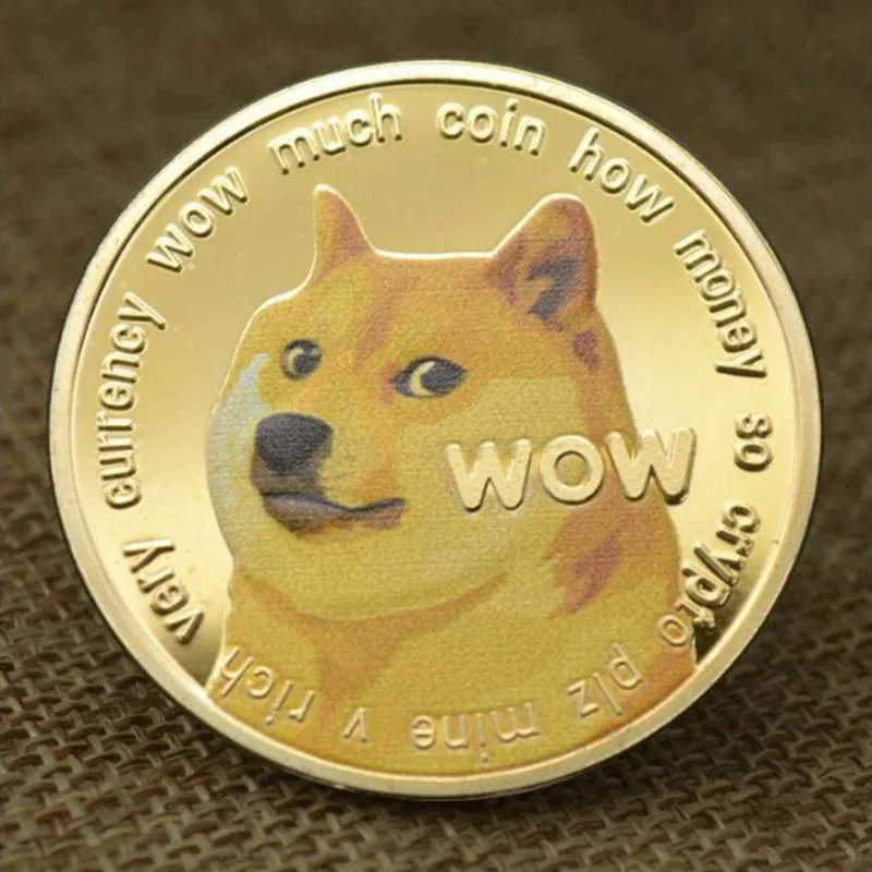 4 Pcs Non Magnetic Bitcoin Dogecoin Animal Pet Crypt Gold Silver Plated 40 Mm Doge Coin Go To The Moon Collectible Coin