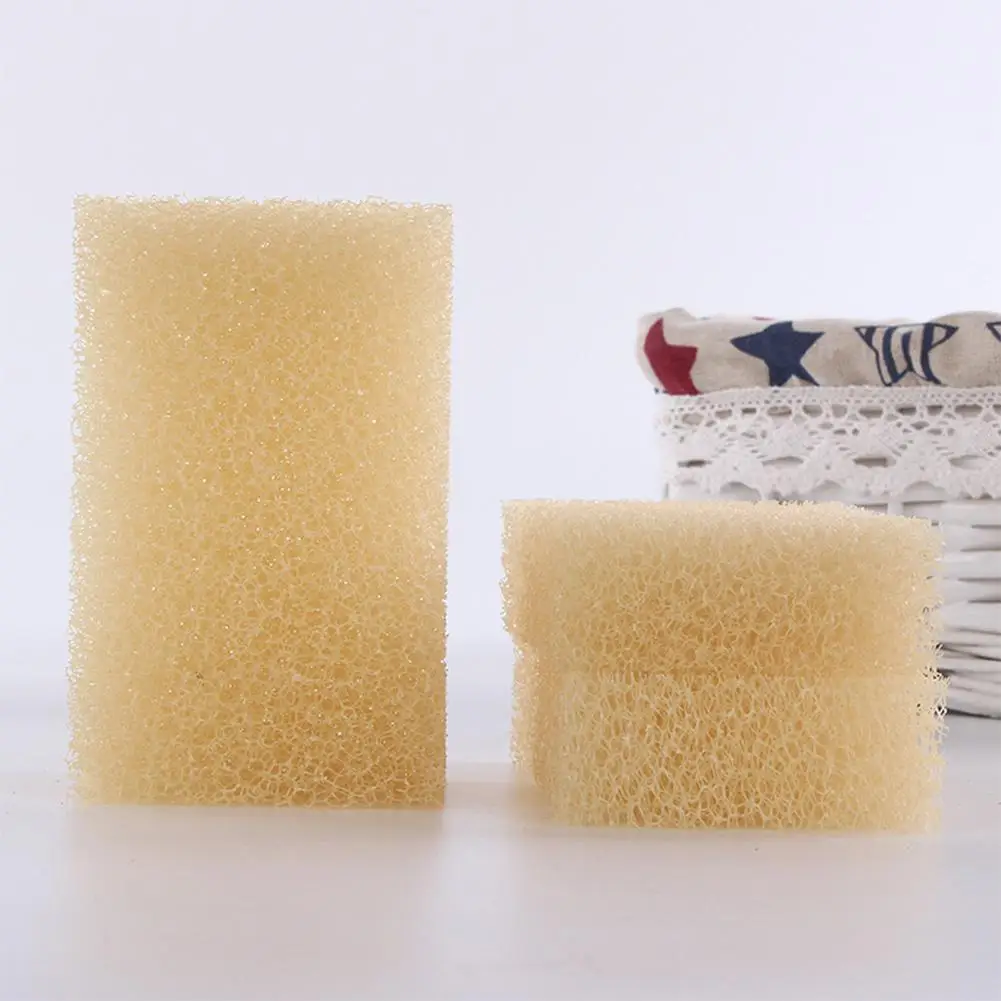 2pcs Offwhites Artificial Loofah Luffa Loofa Non-stick Oil Cleaning Scrub Sponge Good for Kitchen Dishes Bathroom Supplies