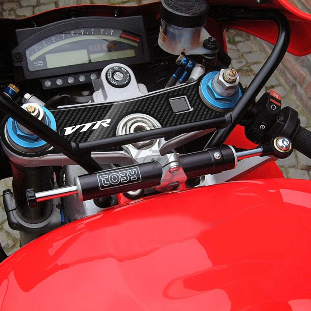 For Honda VTR SP1 / SP2 Up To 2001 3D Carbon-look Upper Triple Yoke Defender