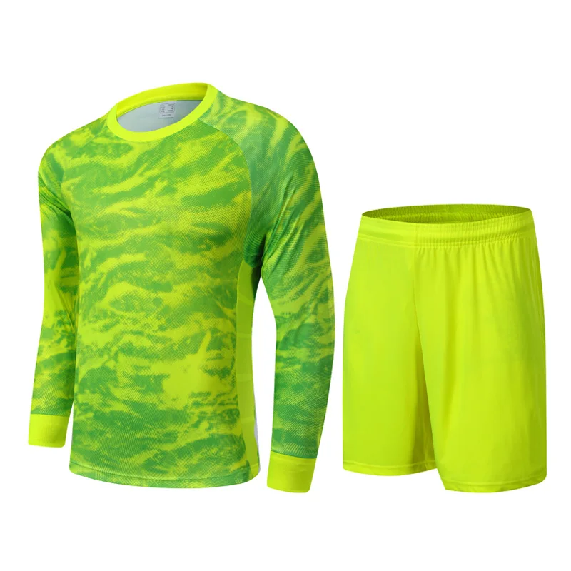 22-23 Adult Goalkeeper Uniform Soccer Jersey Set Professional Goalie Football Uniform Sponge Protection Shirt Pants Shorts Men