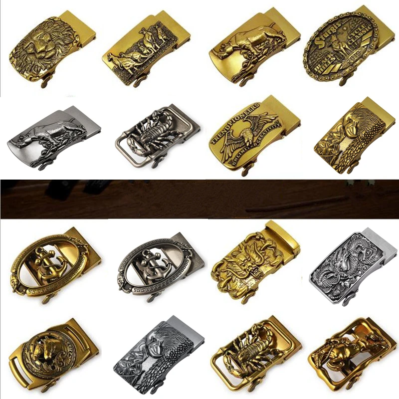 

new Antique automatic buckle men's belt head retro alloy buckle trousers belt buckle head golden faucet buckle luxury fashion