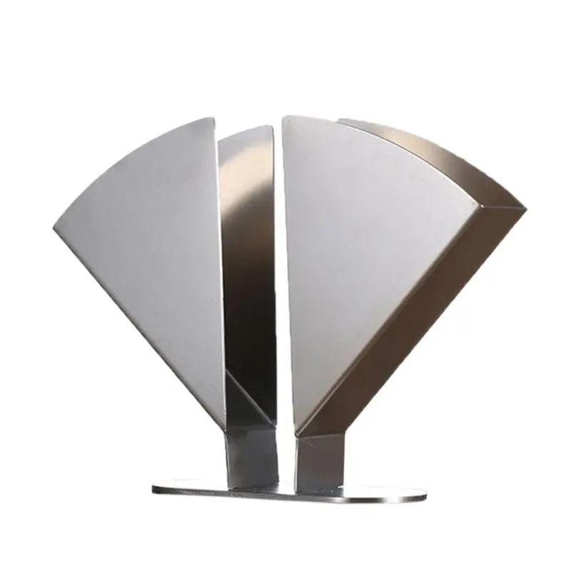 Stainless Steel Napkin Holder Paper Serviette Dispenser Vertical Decorative Tissue Rack Box for Dining Table Kitchen Countertop