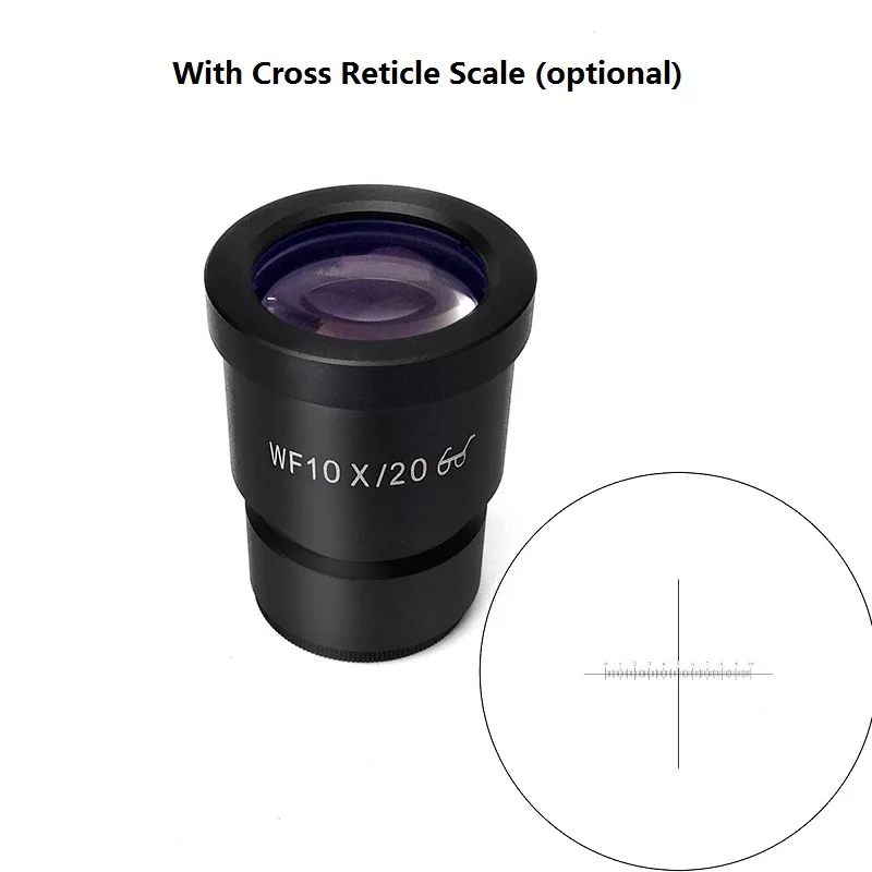 WF10X 20mm Microscope Eyepiece Microscope Lens Accessories Wide Angle High Eye-point Eyepiece with Cross Reticle Scale 30/30.5mm