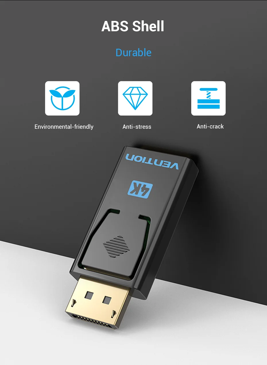 Tions DisplayPort zu HDMI Adapter 4K Männlichen DP auf HDMI Buchse Video Audio Converter für PC Laptop Projektor DisplayPort zu HDMI – Detail 13