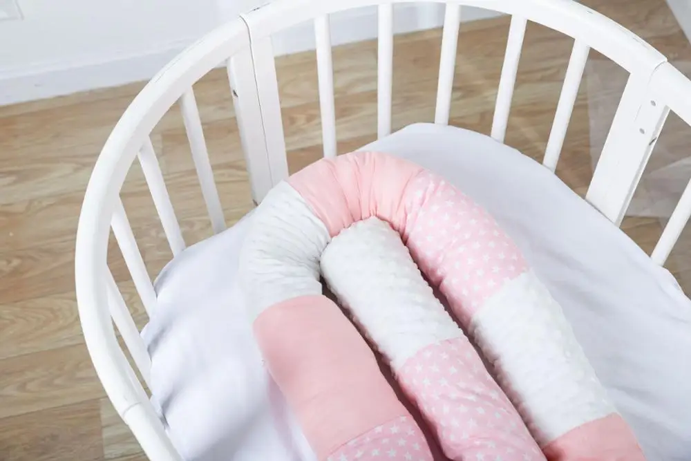 Cojín de almohada con nudo trenzado para cama de bebé, Protector de cuna, decoración de habitación, niño y niña