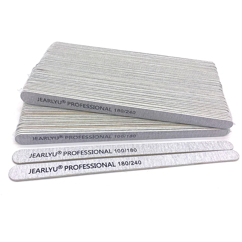 10 Pcs/Lot Wooden Nail File 100/180/240 Grey Sandpaper Buffer Block Professional Pedicure Manicure Gel Polishing Files Tools Set