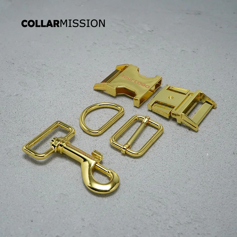 

50pcs/lot (metal buckle+adjust buckle+D ring+metal dog clasp/set) provide laser engraving service customize LOGO 15mm 8 colours