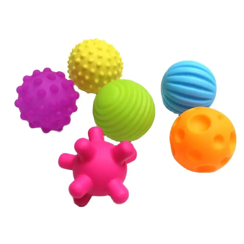 

4/6pcs Textured Multi Balls Set Toys for baby touch hand tactile senses develop toy Balls baby training Massage Rubber soft ball