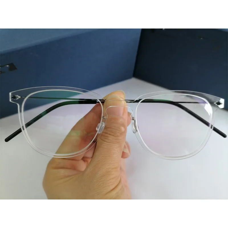 

Denmark Brand Eyeglasses 6549 Oval Glasses Frame Men Screwless Ultralight Myopia Prescription Optical Titanium original Box