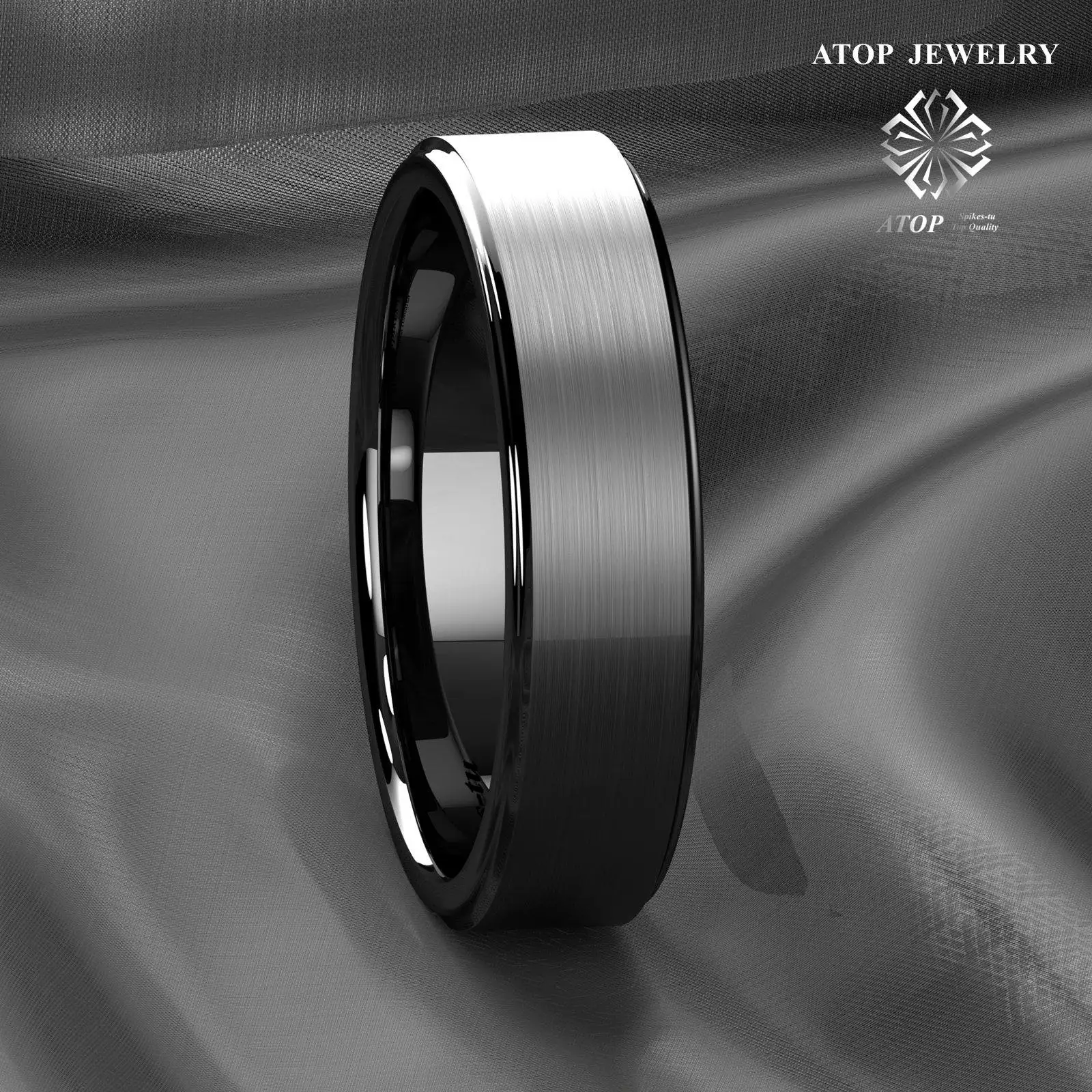 6mm Black Brushed Titanium Color Tungsten ring Men\'s Wedding Band Ring Free Shipping