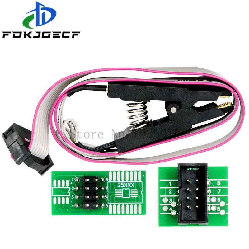 Programmer Testing Clip SOP SOP16 SOIC8 SOP8 Test Clip For EEPROM 93CXX / 25CXX / 24CXX in-circuit programming+2 adapters