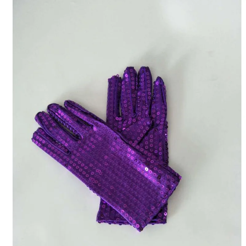 1 Pair Michael Jackson Sequined gloves Evening Party Costume Gloves dance at the kindergarten\'s Kids Gloves 10 colors