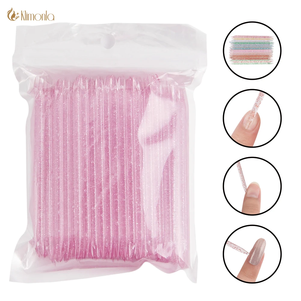 

25/50/100Pcs Reusable Crystal Stick Double End Nail Art Cuticle Pusher Cuticle Remover Tool Pedicure Care Nails Manicures Tools