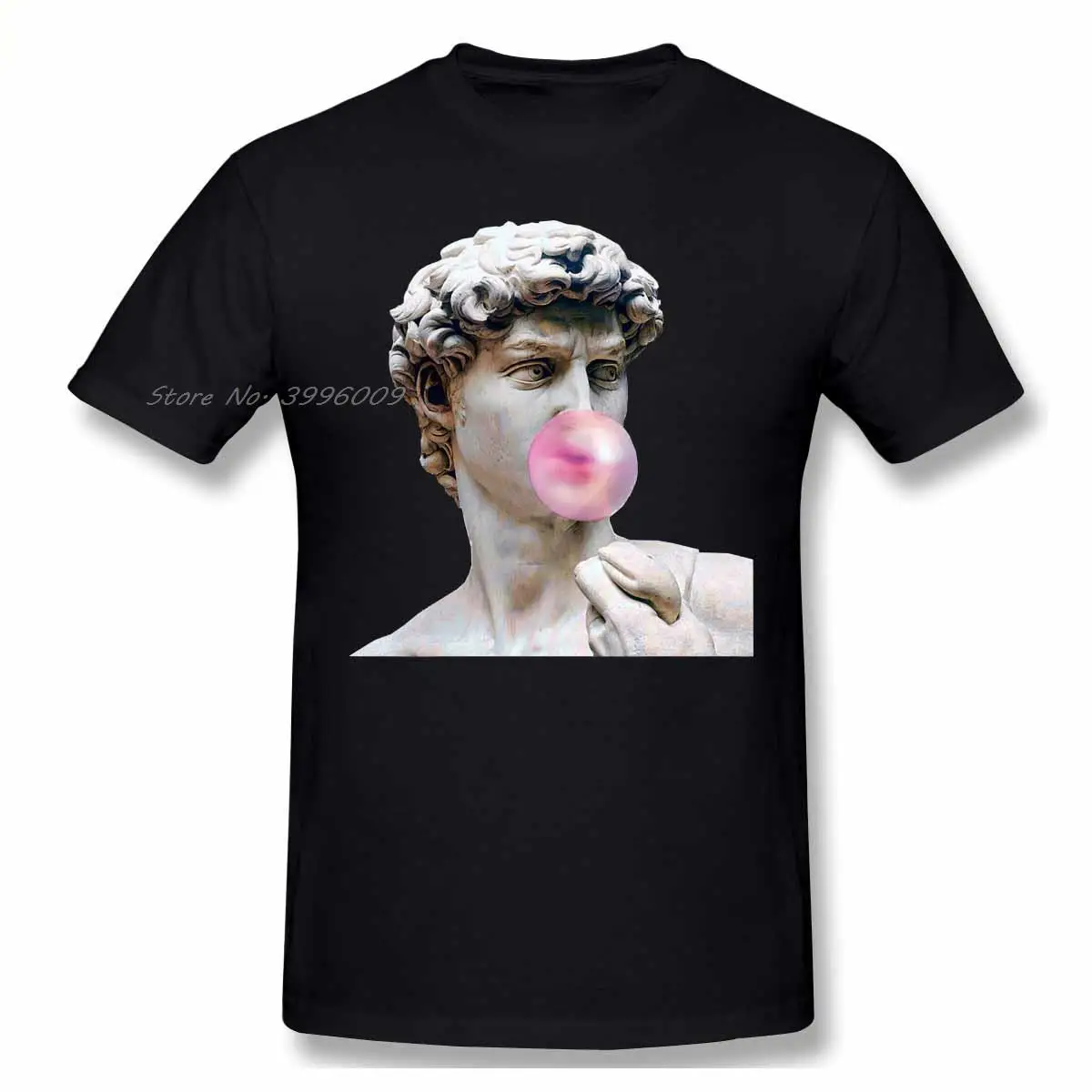 Marble Sculpture Art, Statue Of David Blowing Pink Gum Funny T Shirts Women Man's T-shirt Cotton Summer Tshirts Graphics Tee Top