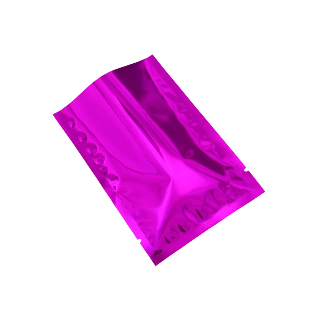 200pcs/lot Glossy Aluminum Foil Open Top Vacuum Pouch Heat Seal Food Vacum Bag Matte Colored Mylar Foil Packing Sample Bags