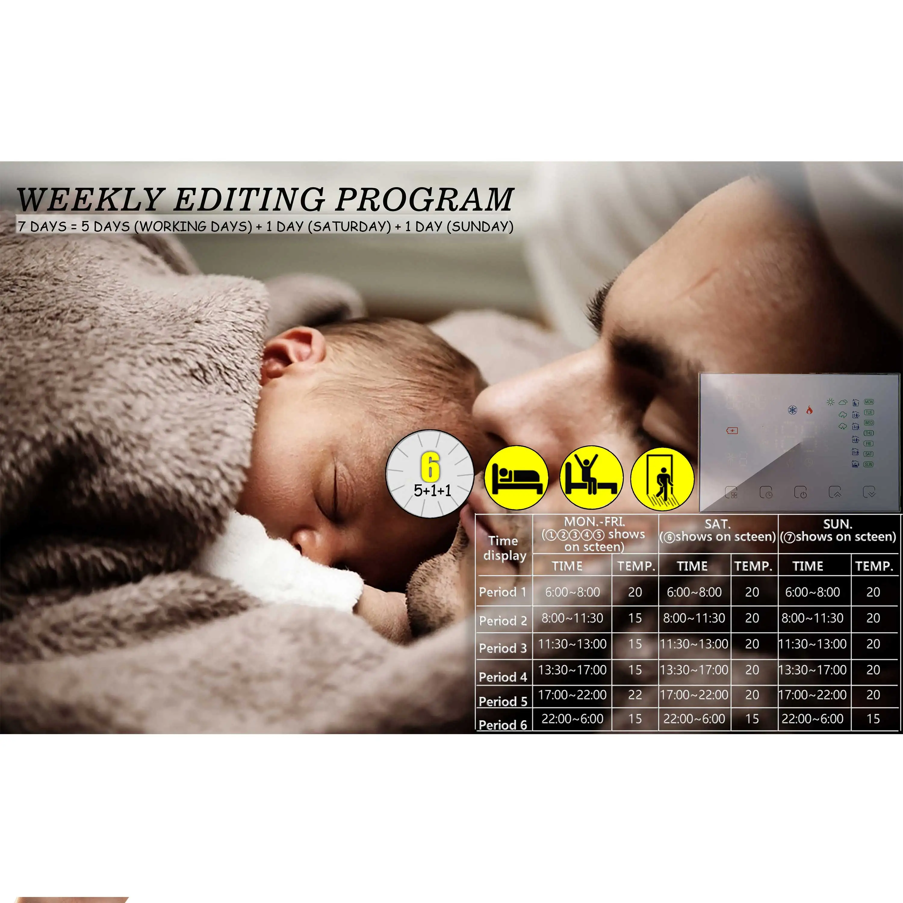 Termostato inalámbrico WIFI para Control de calefacción, receptor Transmisor RF de 868Mhz, UE, válvula de radiador de caldera de Gas, calefacción eléctrica