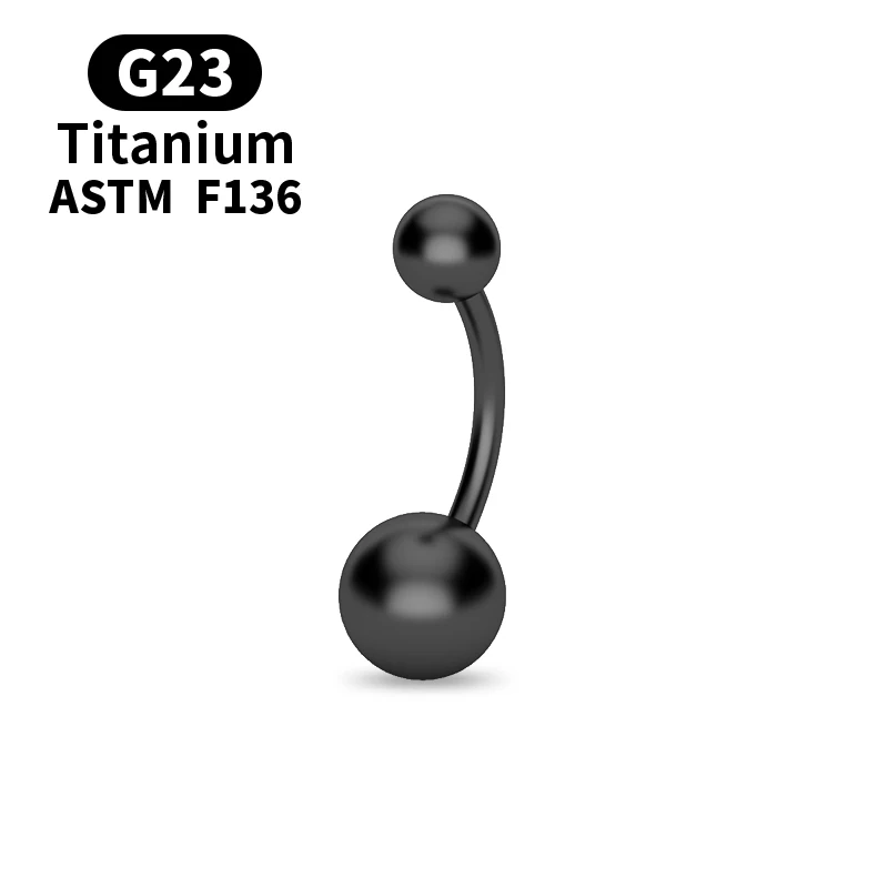 ASTM F136 G23 Titanium 14G Belly Button Rings Fashion Body Piercing Navel Rings Highly Polishing Threaded Eyebrow Nails