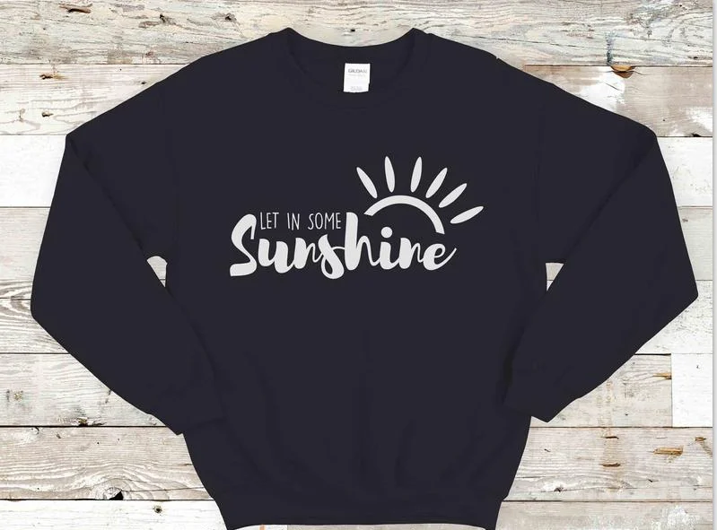 Harajuku Let In Some Sunshine Crewneck Sweatshirt Christian Faith Jesus Women Hoodies Aesthetic Vintage Cotton Top Drop Shipping