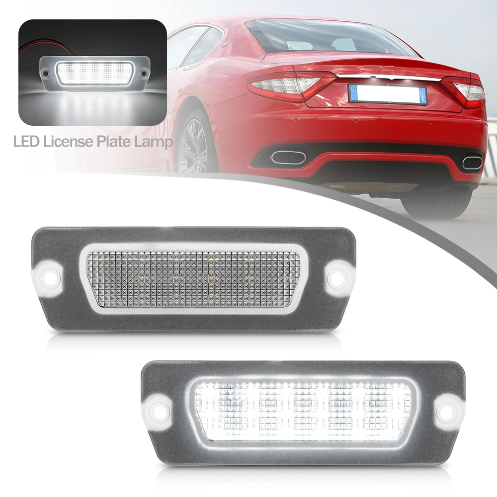 

2Pcs LED License Number Plate Light Canbus No Error For Maserati Coupe 4200 4200 GT 01-07 GranTurismo GranCabrio Rear Plate Lamp