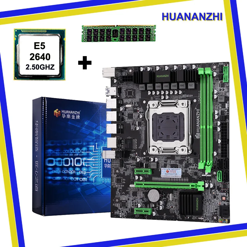 

HUANANZHI M-ATX X79 Motherboard with CPU Intel Xeon E5 2640 SROKR 2.5GHz RAM 8G DDR3 REG ECC Best Combo on Sale