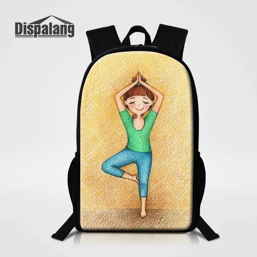 Dispalang Women Backpack Ballet Designer School Bags For Teenage Girls Yoga Printing Mochila Feminina Student Customize Bookbags