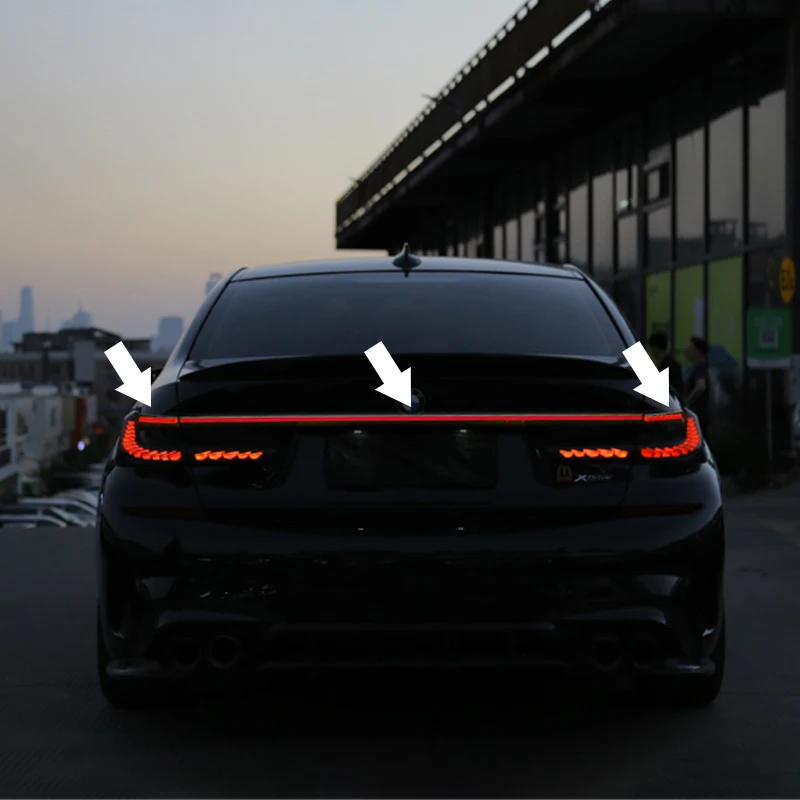 1 Set For BMW 3 series G20 G28 2019 2020 2021 Through Taillights Strips Dynamic Flow Water Modified Decoration Upgrade taillight
