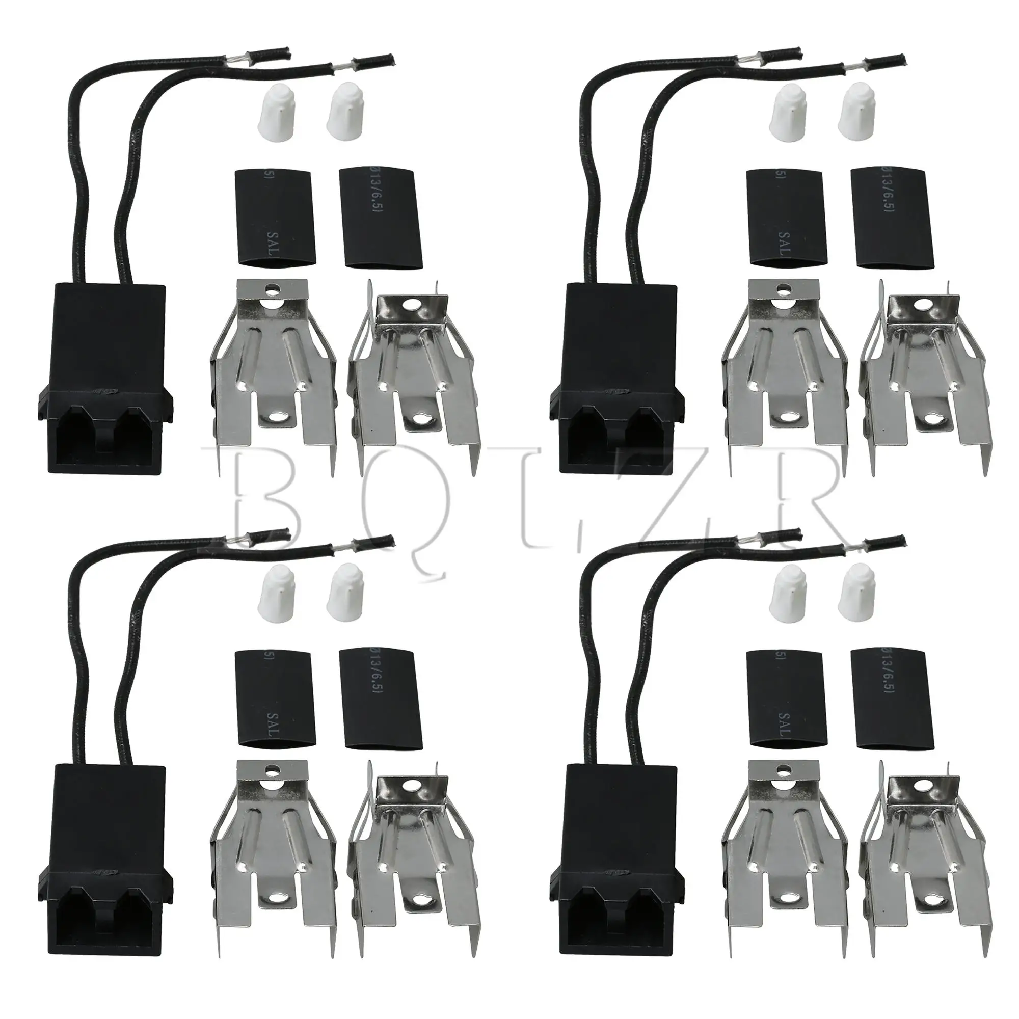 

BQLZR 4 Set Burner Receptacle Kit Electric Stove 330031 Replacement for Amana Metal Black Replacement for Whirlpool