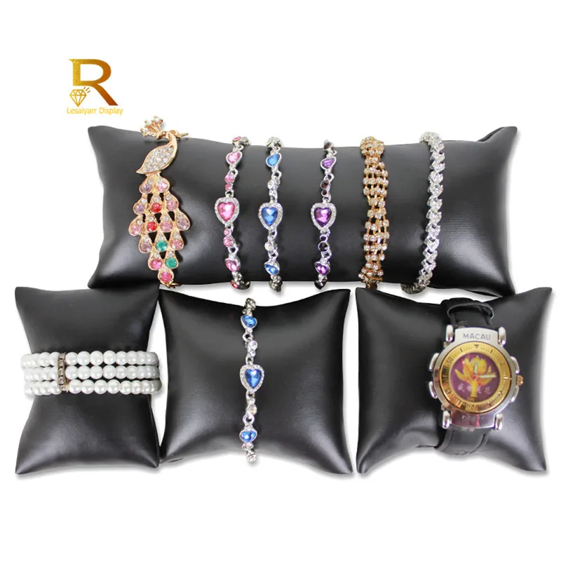 Wholesale Durable Velvet Pearl Bracelet Watch Display Pillows for Case Bangle Anklet Wristwatch Holder Jewelry Counter Organize