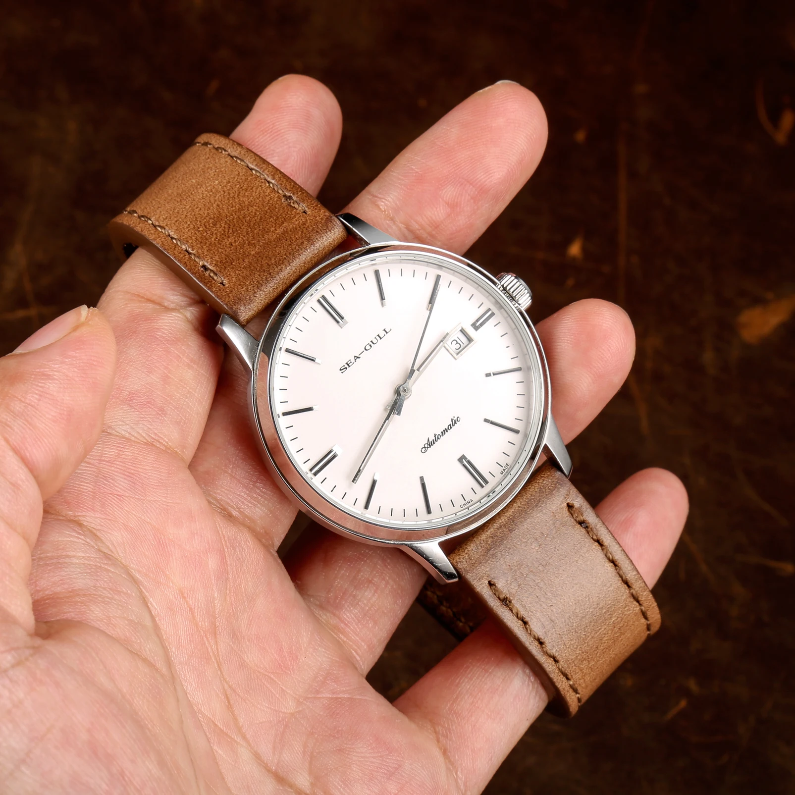 High Quality Horween Genuine Leather Straps Brown Soft Wrap Handmade Horse Leather Wrist Bands 18mm 20mm 22mm