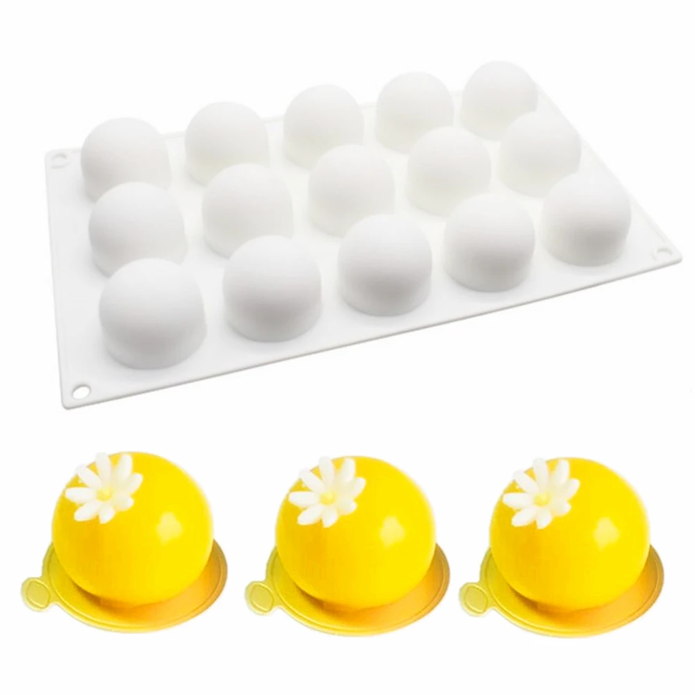 Silicone Mousse Cake Molds Small Round Ball Shaped Pudding Cake Bakeware Baking Tools 3D Bread Pastry Mould DIY Birthday Wedding