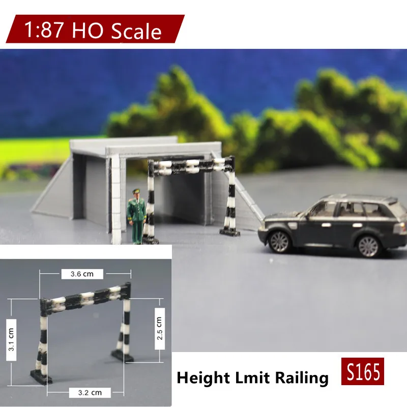 

1:87 HO Scale Train Railway Model Height Limit Railing Model Scene Decoration