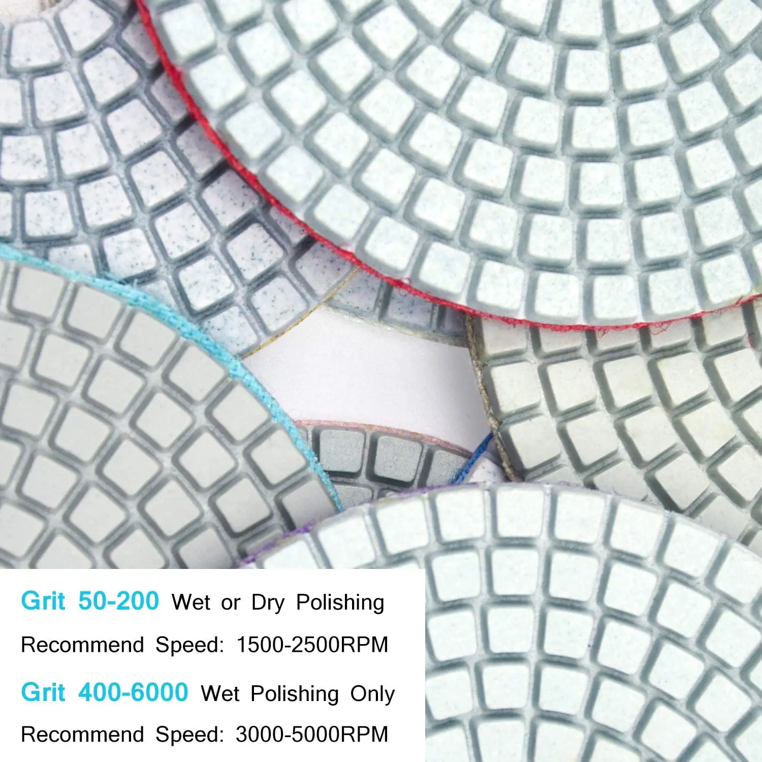 4 Inch Đánh Bóng Kim Cương Miếng Lót Với 5/8 ''-11 Backer Miếng Lót 12 Ướt/Khô Đá Hoa Cương Đá Ba Lan miếng Lót Kit 50-6000 Nhám Đánh Bóng Đĩa