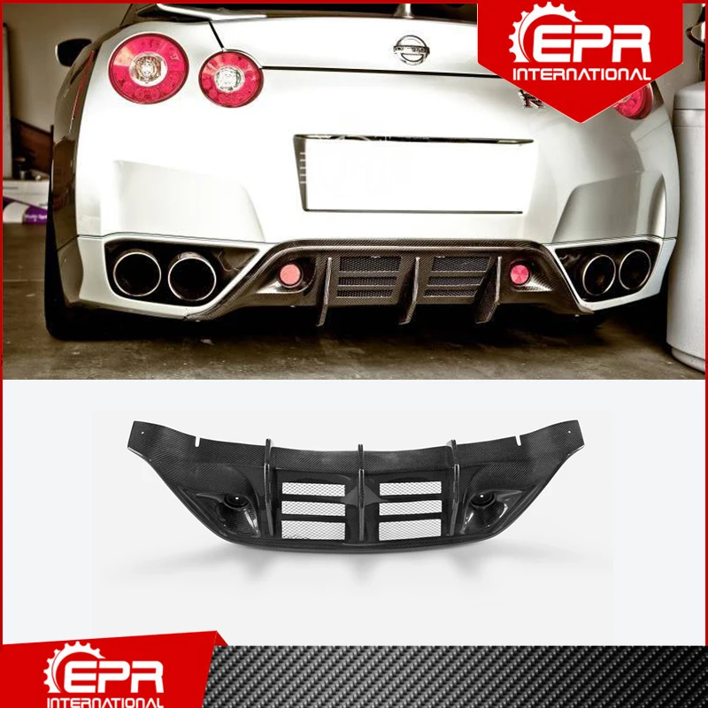 

Car-styling For Nissan R35 GTR Type Z Carbon Fiber Rear Under Diffuser Glossy Finish Bumper Splitter Lip Drift Kit Tuning Trim