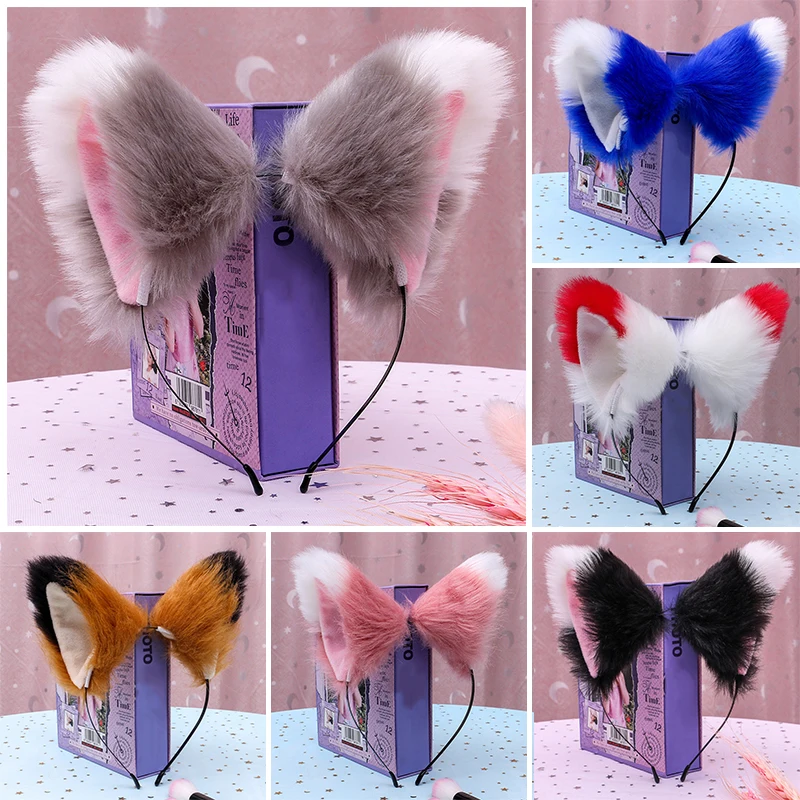 Diadema con orejas de gato y Animal para niña, diadema hecha a mano, accesorios para el cabello, gran oferta