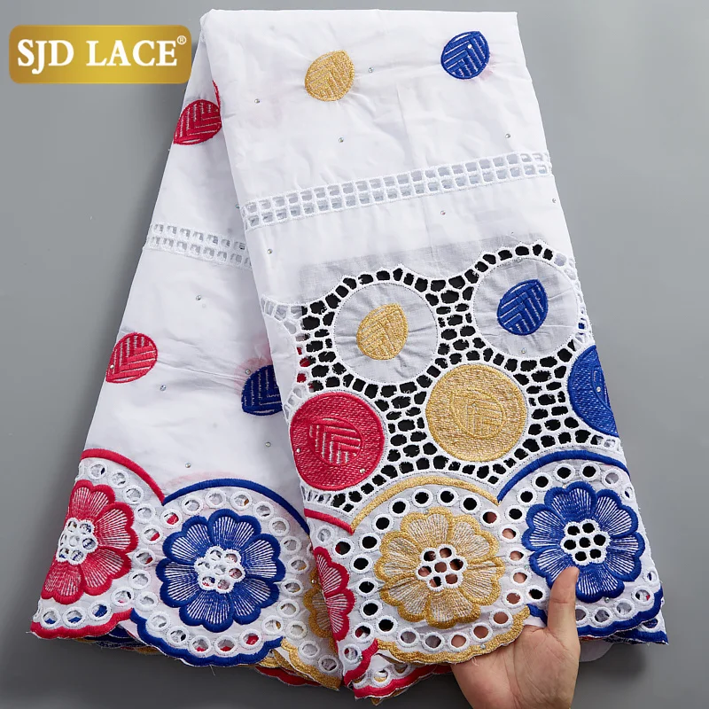 SJD LACE Clearance Style Swiss Voile Lace In Switzerland 2024 100% Cotton Embroidery African Lace Fabric Materials Sewing A2486