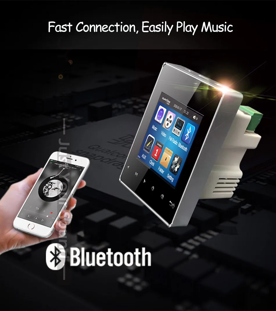 Hause Musik Player Bluetooth Wand Verstärker 2,8 Zoll Touch Key mit FM Radio USB TF Karte Schnelle Musik Wiedergabe funktion – Detail 5
