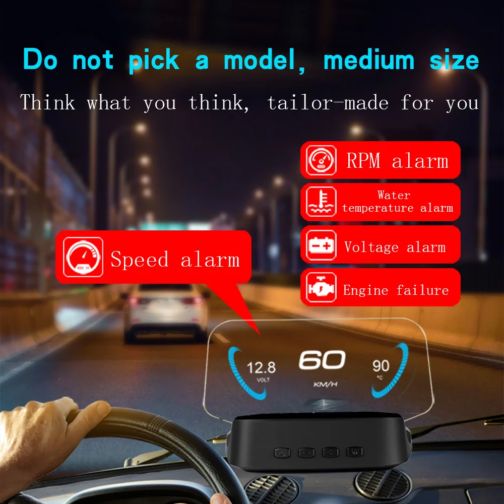 Doppio sistema Head Up Display OBD2 HUD GPS tachimetro digitale C2 OBD2 misuratore di temperatura olio/liquido di raffreddamento. Turbo Boost