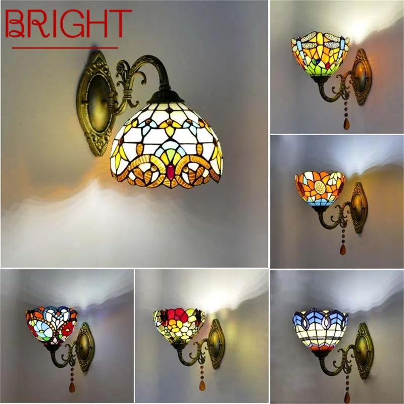 

BRIGHT Tiffany Wall Lights Sconces Contemporary LED Lamp Indoor Fixture For Home Bedroom Living Room