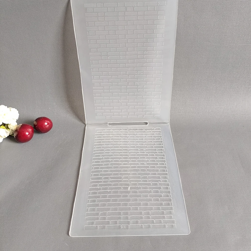 3D Wall Tiles Embossing Folder Design For DIY Paper Cutting Dies Scrapbooking Card Making Plastic Plate Size 10.5*14.5cm image 4