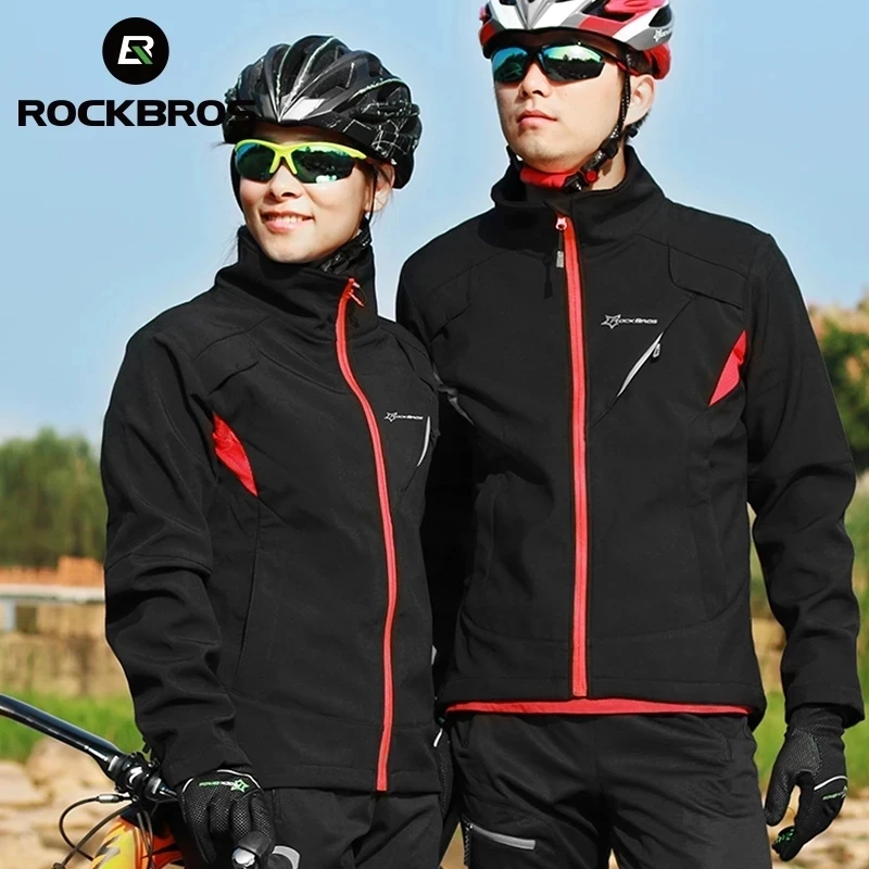 ROCKBROS Cycling Jacket Pant Set Autumn/Winter Cycling Clothing Set Men Women Rainproof Windproof Reflective Cycling Jersey Set