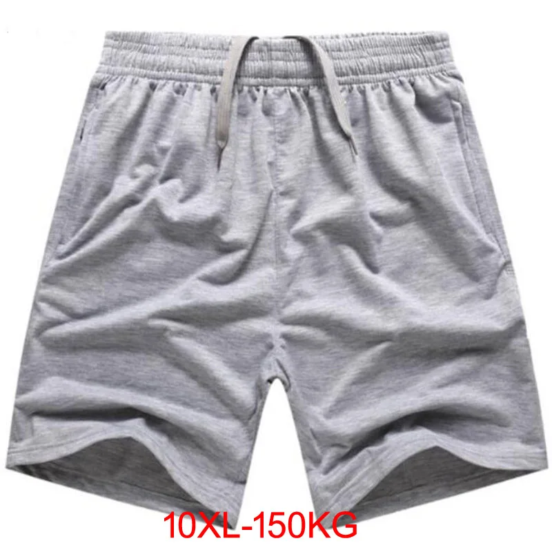 Plus size big 8XL 9XL 10XL men Shorts Loose summer soft Comfortable Gray Elastic waist loose shorts thin Breathable