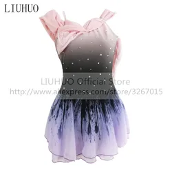 LIUHUO Women's Girls'  Performance Rhythmic Gymnastics Competition LeotardCostume Ice Figure Skating Dress Gradient Dance Ballet