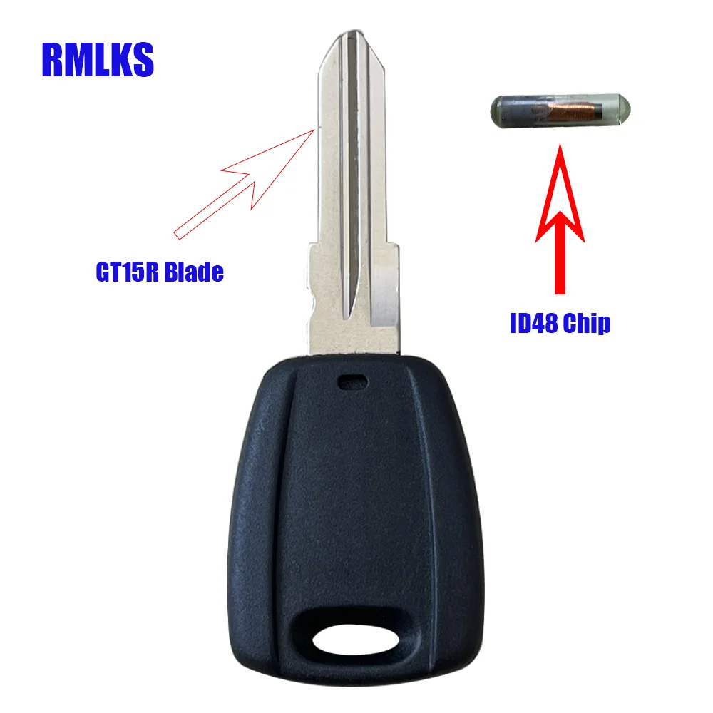 Transponder Key Shell Uncut Blank SIP22 GT15R lama per Fiat Grande Punto Scudo Panda Bravo Doblo Stilo ID48 Chip