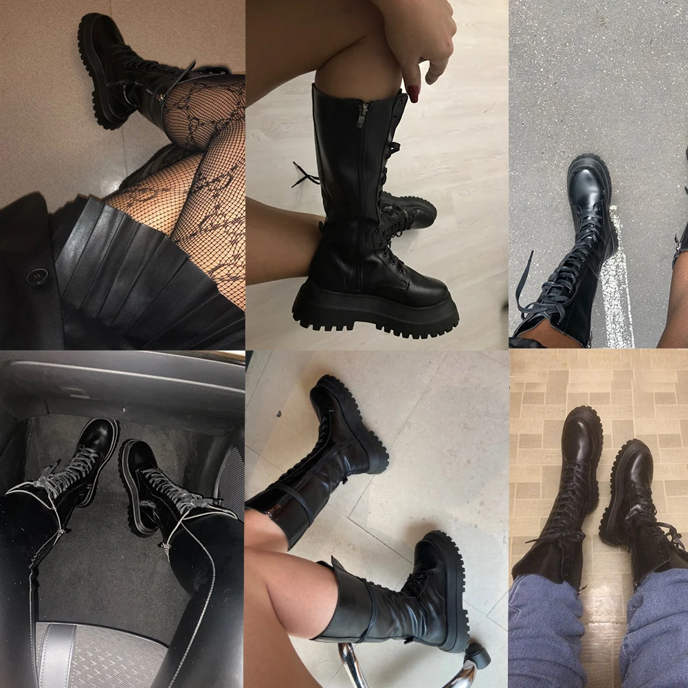 RIBETRINI 2023 Autumn New Arrival Luxury Brand Design mid-calf Boots Women Cool High Platform Boots Wedges Shoes Woman